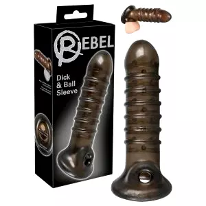Vrúbkovaný návlek na penis (sivý)
