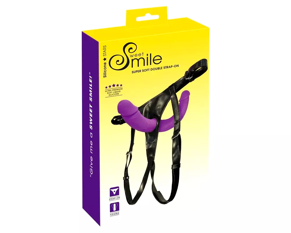 SMILE - Nasaď dvojvrstvové dildo s nohavičkami (fialovo-čierna) SMILE - Nasaď dvojvrstvové dildo s nohavičkami (fialovo-čierna)