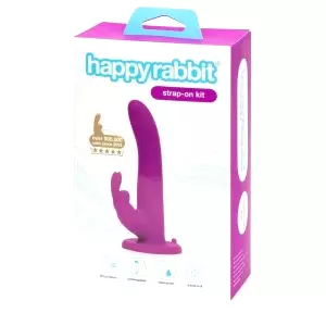 Strap-On - zajačikový vibračný pásik (fialový)