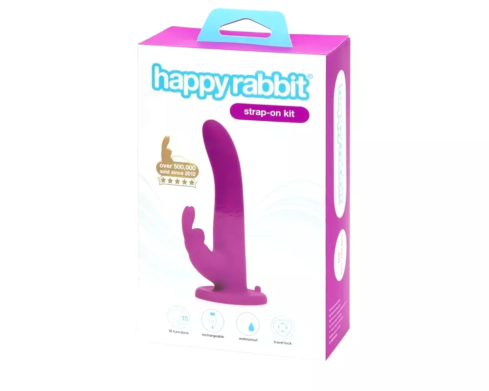Strap-On - zajačikový vibračný pásik (fialový) Strap-On - zajačikový vibračný pásik (fialový)