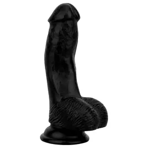 Realistický čierny dildo s guľkami - 12 cm