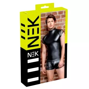 Pánske tričko s nitmi a sieťovanými vložkami (čierne)