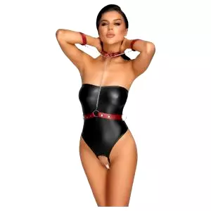 Bondage - lesklé body a putá na ruky (čierne)