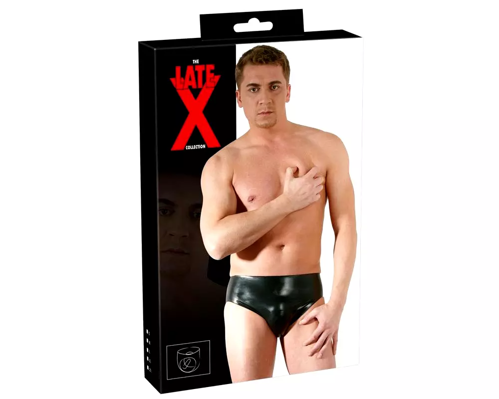 LATEX - pánske spodné prádlo s vnútorným análnym dildom (čierne) LATEX - pánske spodné prádlo s vnútorným análnym dildom (čierne)