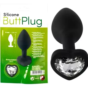 Análny plug s bielym kameňom (čierny)