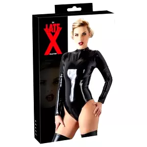 LATEX - dámske body s dlhými rukávmi (čierne)