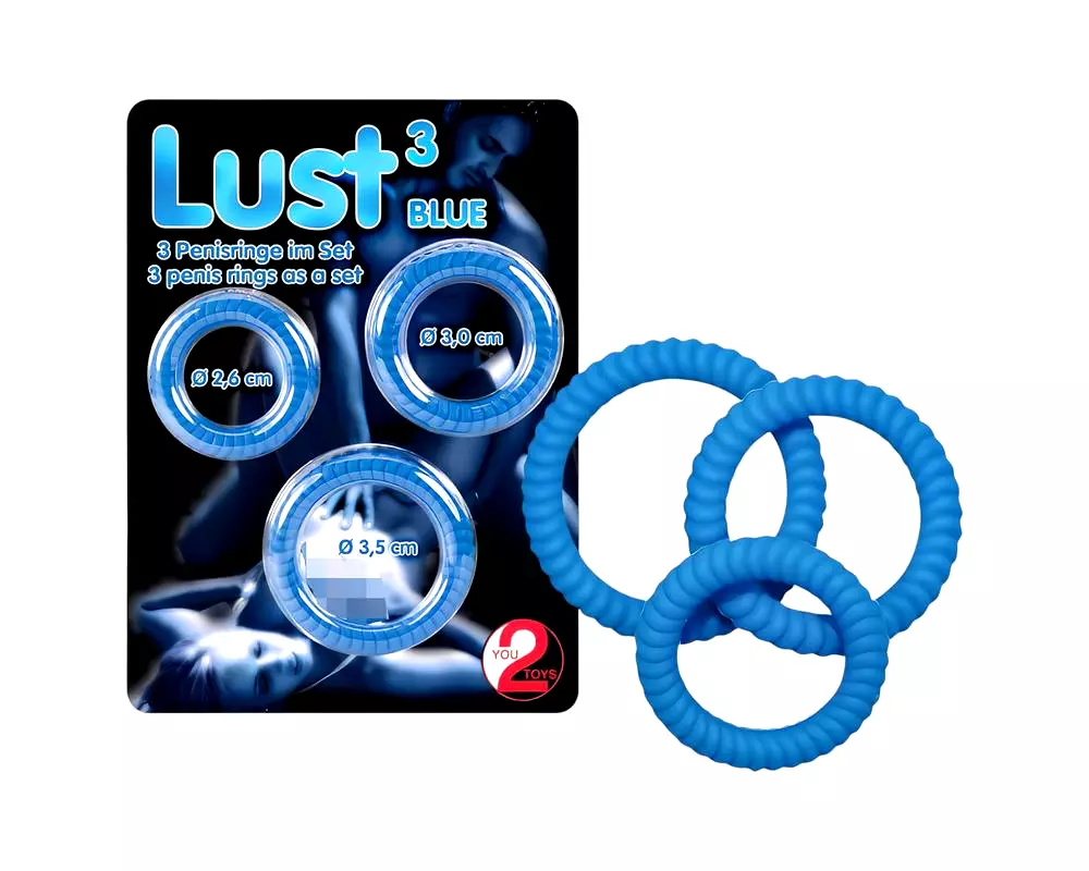 Lust krúžok na penis - modrý trió Lust krúžok na penis - modrý trió