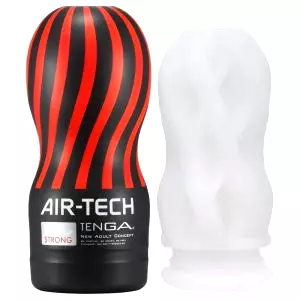 Air Tech Strong – textúrovaný masturbátor (biela)