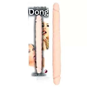 Double Dong - 100% silikónový dildó (prírodný)