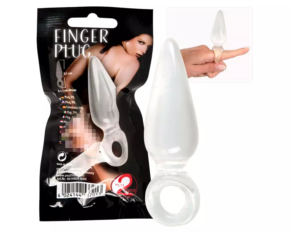 Prstový análny plug (priehľadný) Prstový análny plug (priehľadný)