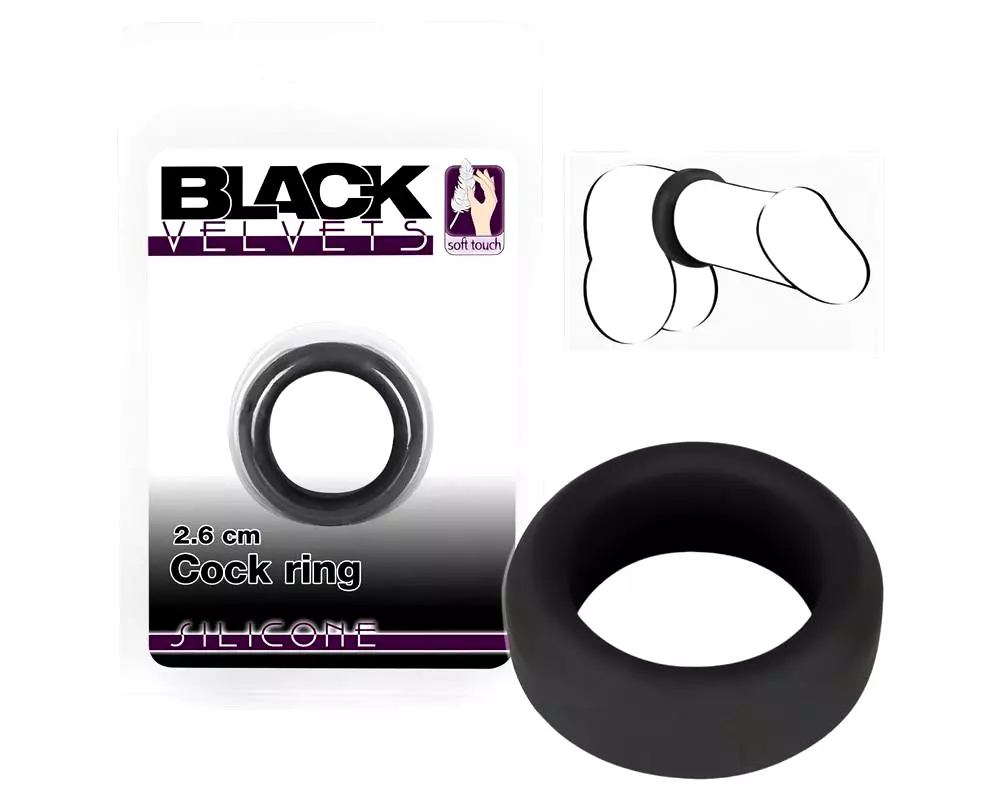 Black Velvet - čierny hrubostenný krúžok na penis (2 Black Velvet - čierny hrubostenný krúžok na penis (2