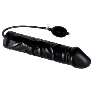 Latexový nafukovací análny rozširovač - veľký (čierny)