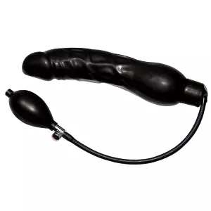 Latexová pumpovacia análna roztahovačka - čierna (veľká)