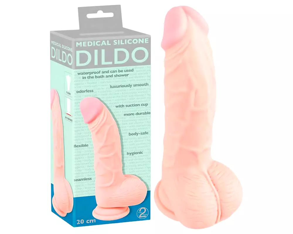 Lekársky silikónový dildo (20 cm) - prirodzený Lekársky silikónový dildo (20 cm) - prirodzený