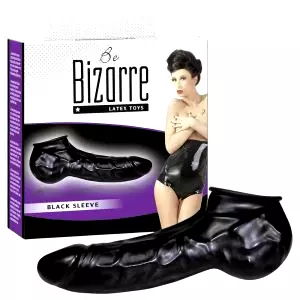 Latexový návlek na penis a semenníky (čierny) - Be Bizarre