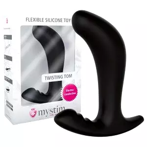 Twisting Tom - elektro análny dildo (čierny)