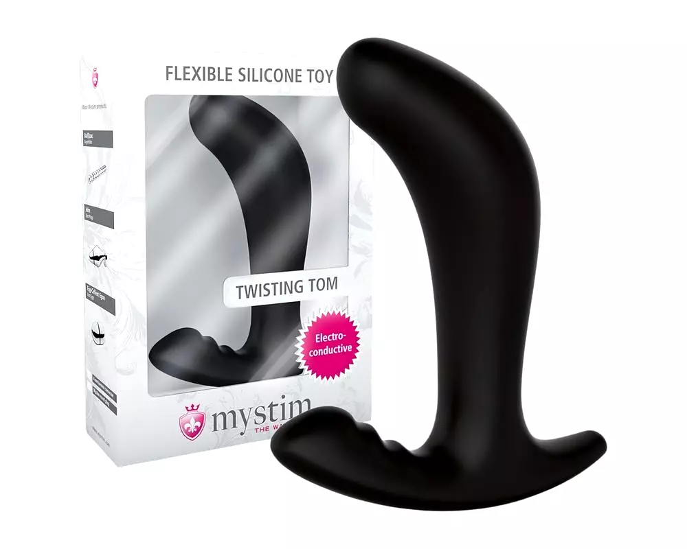 Twisting Tom - elektro análny dildo (čierny) Twisting Tom - elektro análny dildo (čierny)