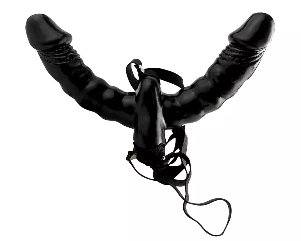 Pripínací dvojitý vibrátor (čierny) - Fetish Pripínací dvojitý vibrátor (čierny) - Fetish