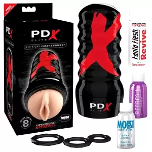 Elite Air-Tight Pussy - manuálna sacia umelá vagína (prírodná)