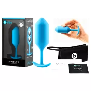 Snug Plug 3 - dvojitý análny kolík (180g) - modrá
