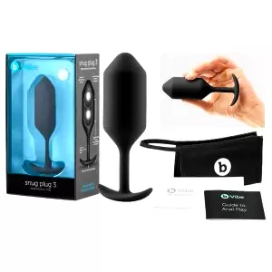 Snug Plug 3 - dvojitý análny plug (180g) - čierny