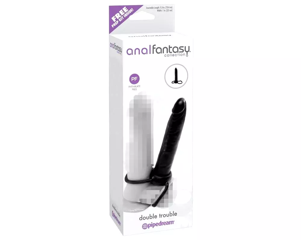Analfantasy Double Trouble - pripínateľné análne dildo (čierna) Analfantasy Double Trouble - pripínateľné análne dildo (čierna)