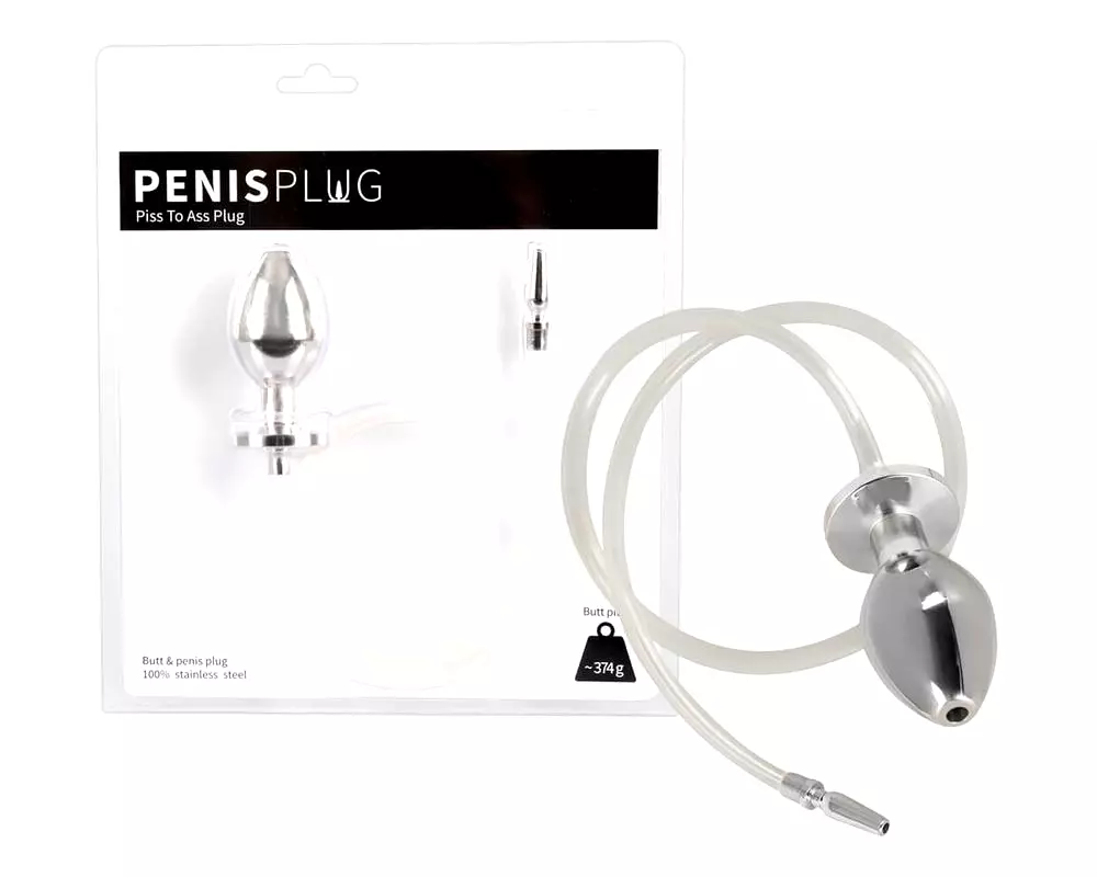 Piss to Ass Plug - Dutý análny kolík s rozťahovačom močovej trubice Piss to Ass Plug - Dutý análny kolík s rozťahovačom močovej trubice