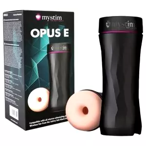 Opus E Donut - elektro masturbátor (prírodná-čierna)