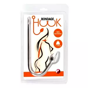 Bondage Hook - hliníkový análny hák (179g) - strieborný