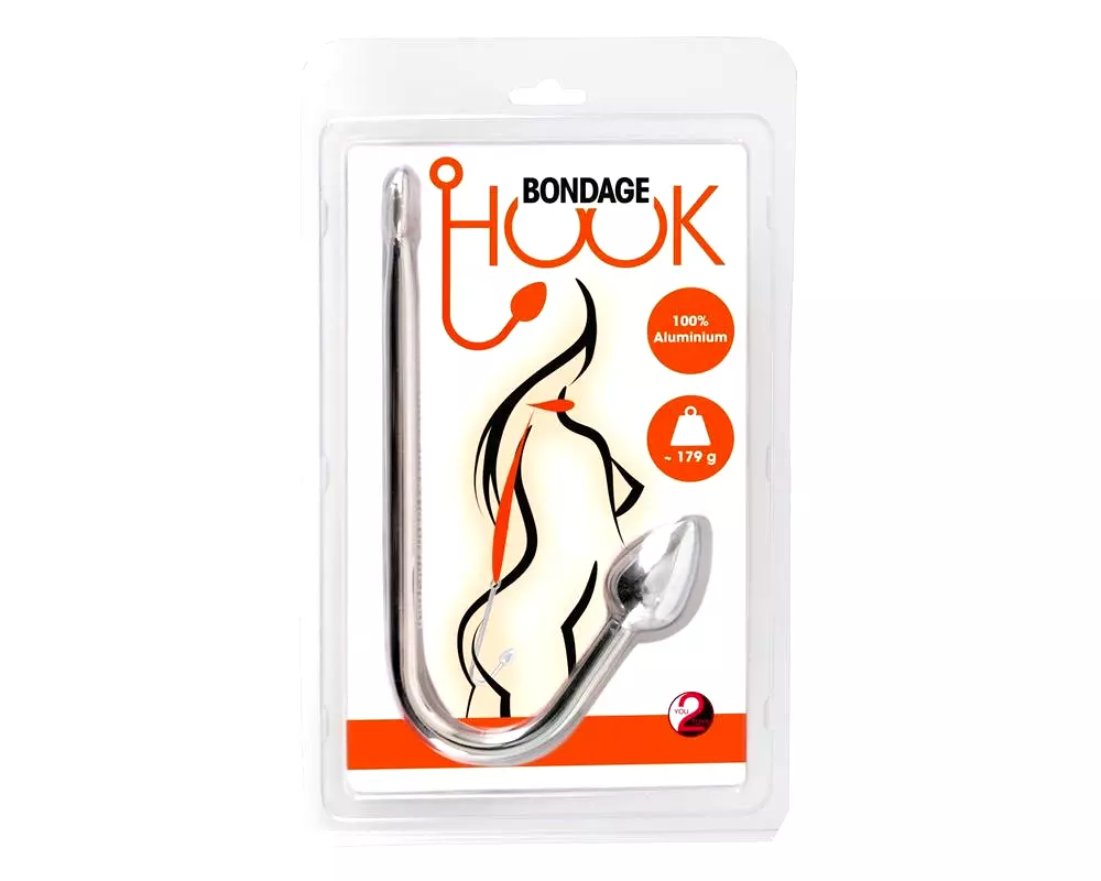 Bondage Hook - hliníkový análny hák (179g) - strieborný Bondage Hook - hliníkový análny hák (179g) - strieborný