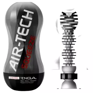 Air-Tech Squeeze Strong - sací masturbátor (čierny)
