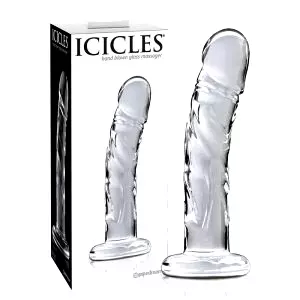 No. 62 - priesvitný sklený penisový dildo