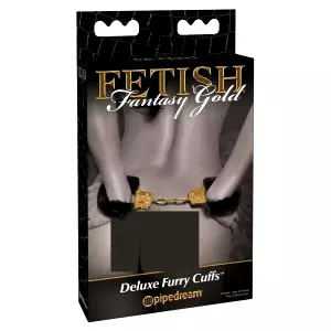 Fetish Fantasy Gold - plyšové putá (čierne)