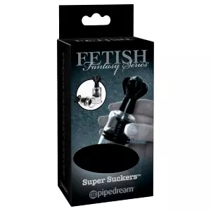 Fetish Super Suckers - prsný držiak pumpa (čierna-priehľadná)
