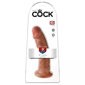9 - prísavný realistický dildo (23cm) - tmavý prírodný