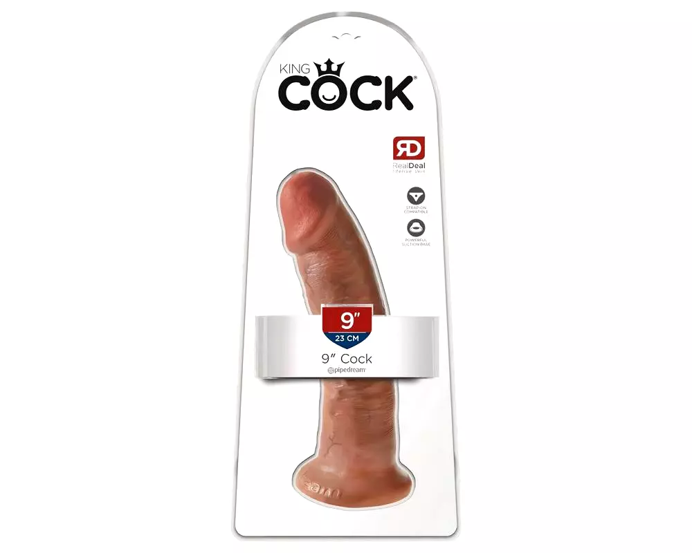 9 - prísavný realistický dildo (23cm) - tmavý prírodný 9 - prísavný realistický dildo (23cm) - tmavý prírodný