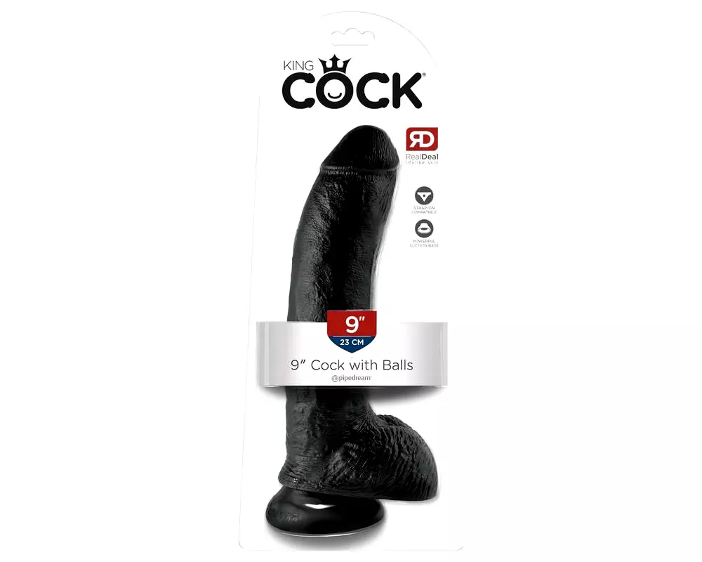 9 - veľký čierny dildo s prísavkou a semenníkmi (23cm) 9 - veľký čierny dildo s prísavkou a semenníkmi (23cm)