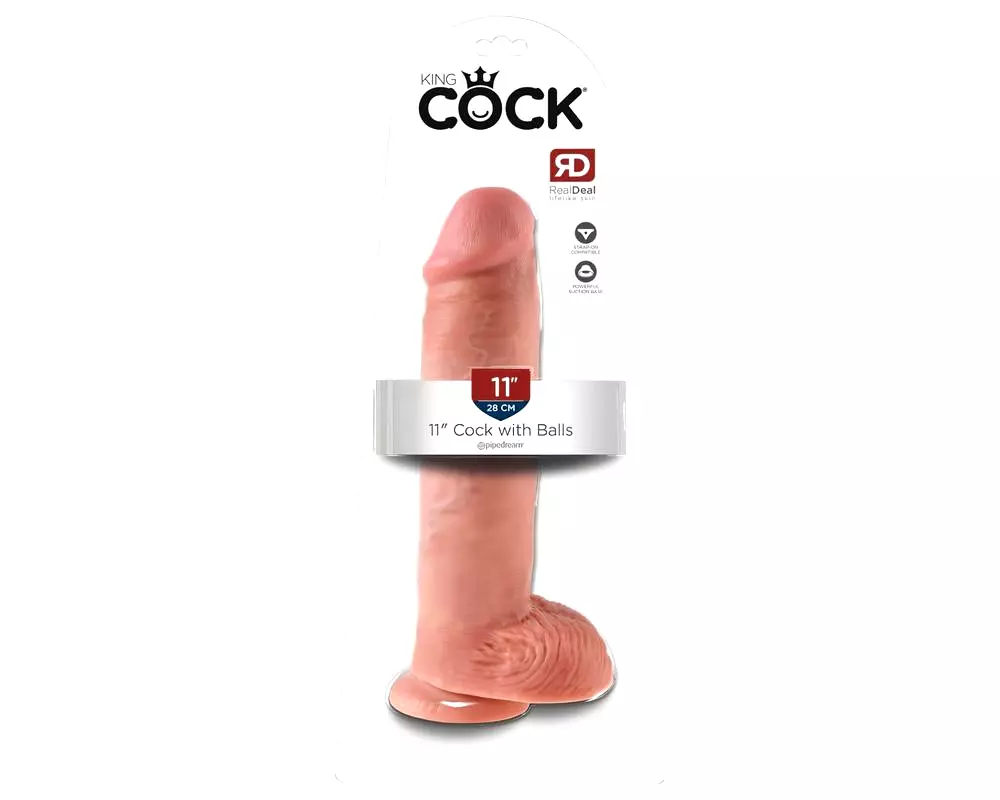 11 - realistický dildo s prísavkou (28cm) - prírodný 11 - realistický dildo s prísavkou (28cm) - prírodný