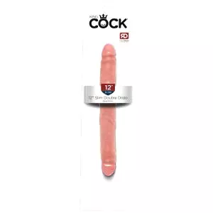 12 Slim - realistické dvojité dildo (31 cm) - prírodná farba