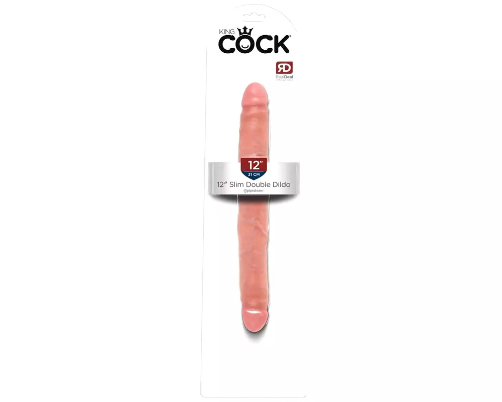 12 Slim - realistické dvojité dildo (31 cm) - prírodná farba 12 Slim - realistické dvojité dildo (31 cm) - prírodná farba