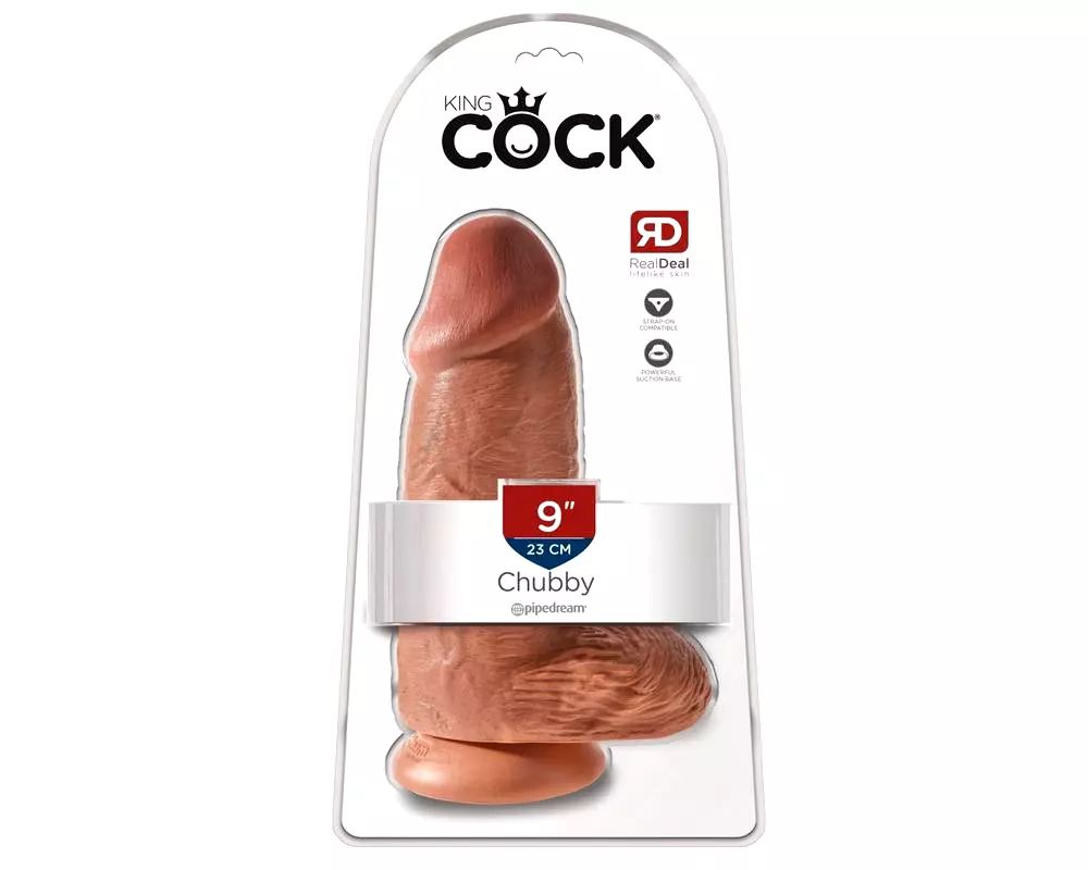 9 Chubby – prísavné dildo (23 cm) – tmavo naturálny 9 Chubby – prísavné dildo (23 cm) – tmavo naturálny
