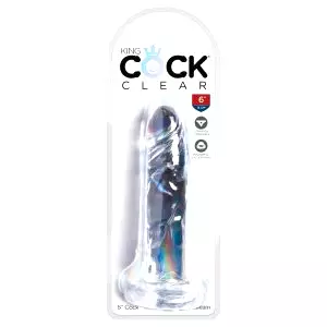 Clear 6 – prísavné dildo (15 cm)