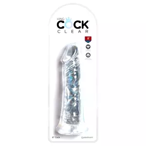 Clear 8 - veľký prísavkový dildo (20 cm)
