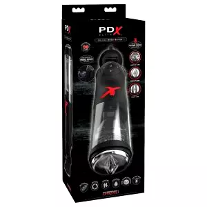 Mega-Bator - automatický čierny masturbátor s pulzáciou a rotáciou