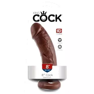 8 dildo (20 cm) - hnedý