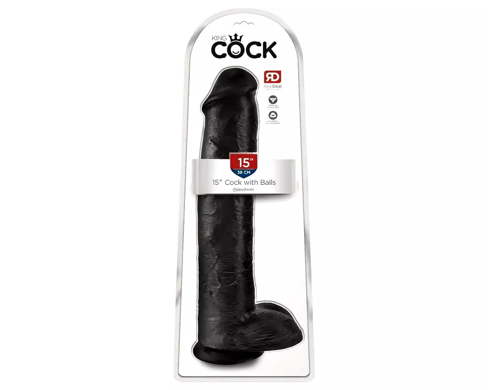 Král Cock 15 - čierne dildo s prísavkou Král Cock 15 - čierne dildo s prísavkou