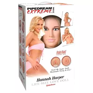Hannah Harper - životná veľkosť nafukovacia panna s 3D tvárou