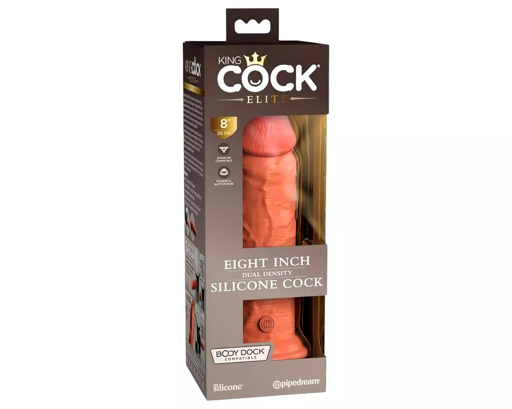 Elite 8 - prísavkový dildo (20cm) - tmavá prírodná farba Elite 8 - prísavkový dildo (20cm) - tmavá prírodná farba