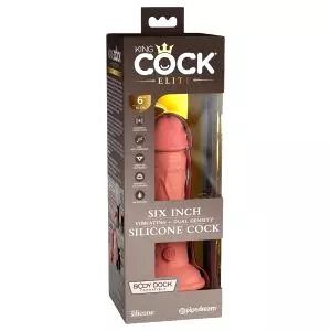 Elite 6 - realistický vibrátor 15cm (tmavý prírodný)
