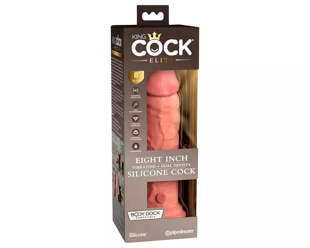 Elite 8 - prísavkový vibrátor (20 cm) - prírodný Elite 8 - prísavkový vibrátor (20 cm) - prírodný